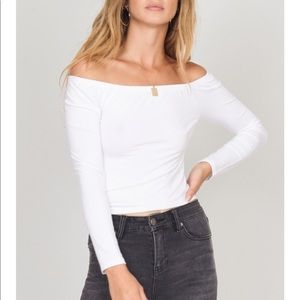 Amuse Society EVER AFTER OFF THE SHOULDER KNIT TOP